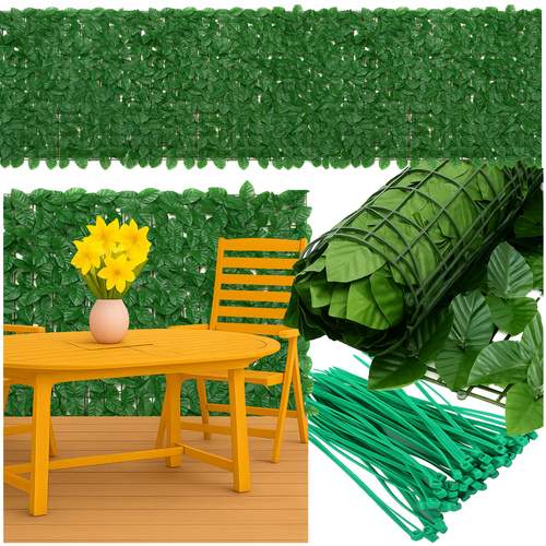 Kunstige hækkepaneler – 5x0,5 m, vejrbestandig, tæt dækning