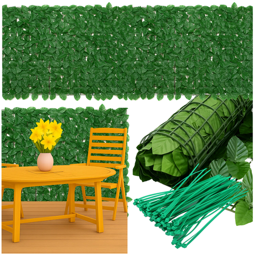 Kunstig hæk til altan – 3x1m, vejrbestandig
