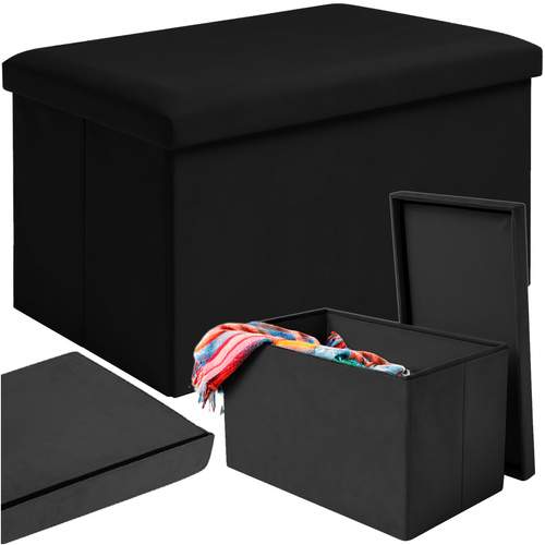 Black Velvet Opbevaringspuf – Sammenfoldelig, 54L Kapacitet