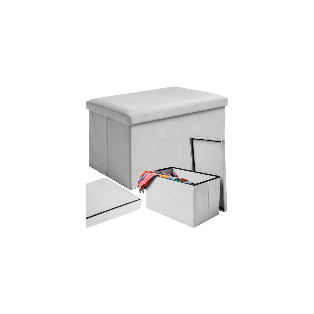 Grå sammetspåse – hopfällbar, vattentät, 60x30x30 cm | Hem & Hobby | Pryloteket