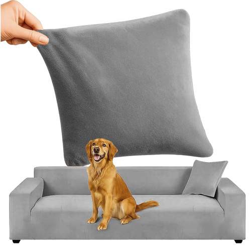 Mörkgrå sofföverdrag i elastisk sammet, 190-230cm | Hem & Hobby | Pryloteket