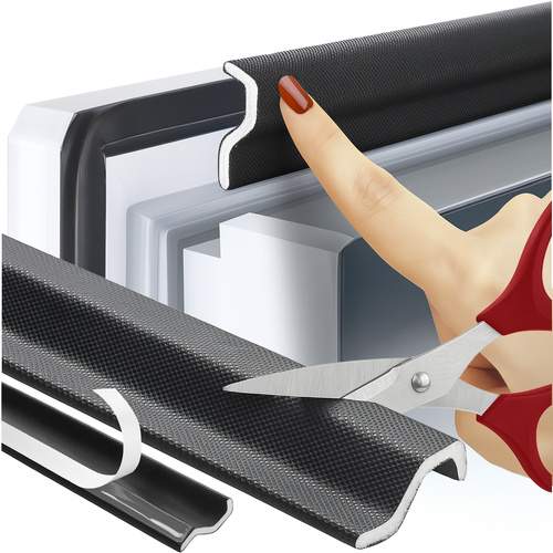 Sort selvklæbende dør- og vinduesforsegling – 400 cm, træksikker