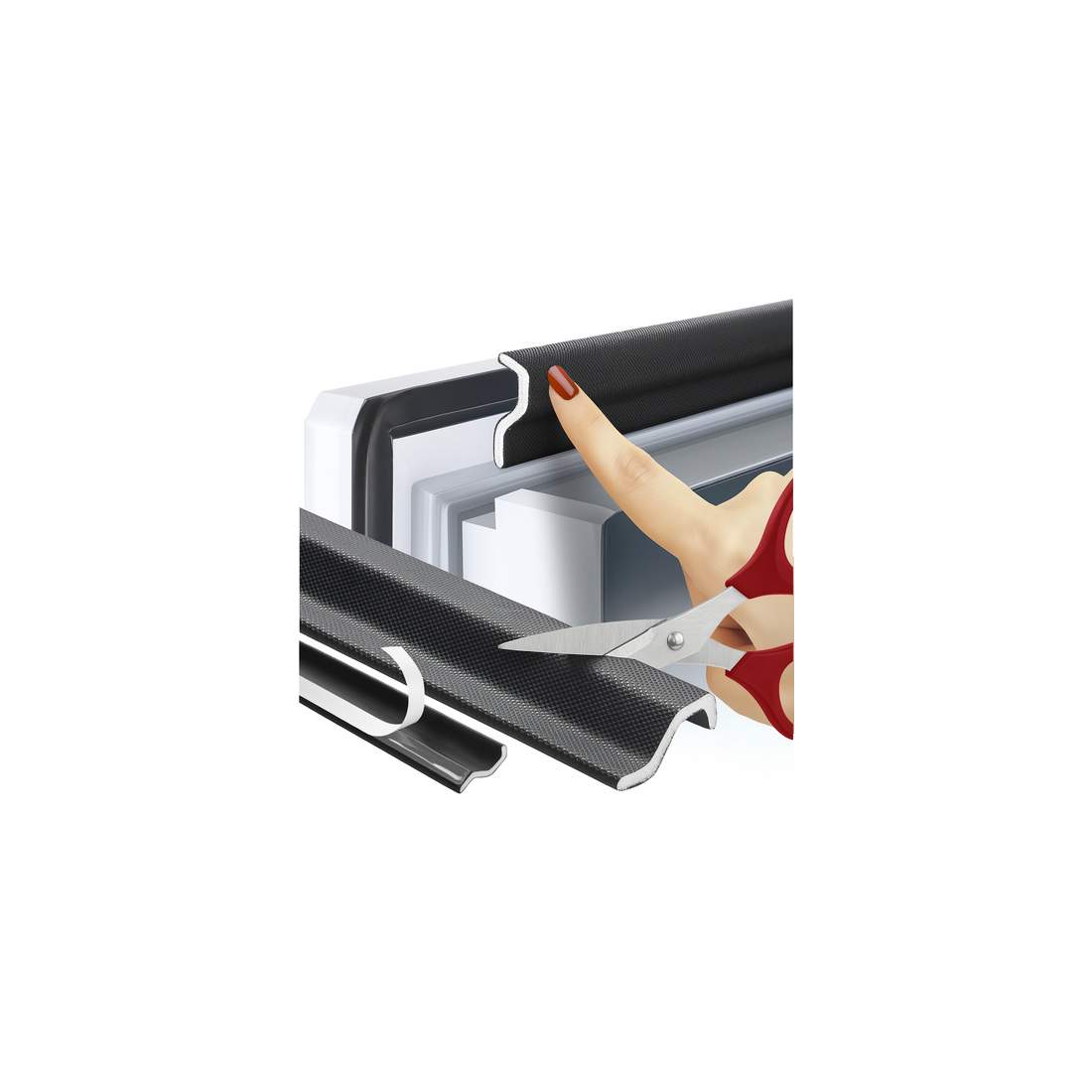 Svart självhäftande dörr- och fönstertätning – 400 cm, dragsäker | Hem & Hobby | Pryloteket