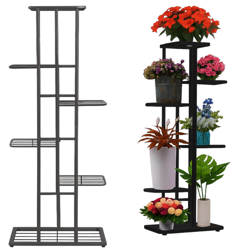 Højt metal blomsterstativ – 6-lags, loftstil, 106 cm