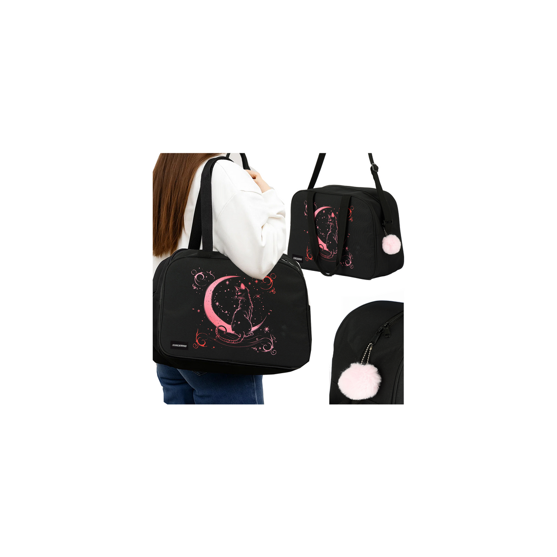 Skolsportväska, 13L – Slitstark, mångsidig, svart/rosa | Hem & Hobby | Pryloteket