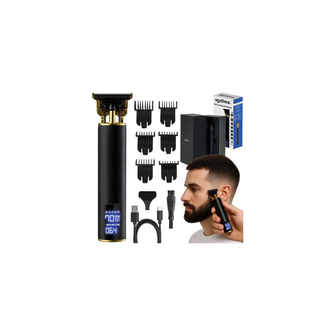Hårklippare och skäggtrimmer – Variabel hastighet, 6 tillbehör | Hem & Hobby | Pryloteket