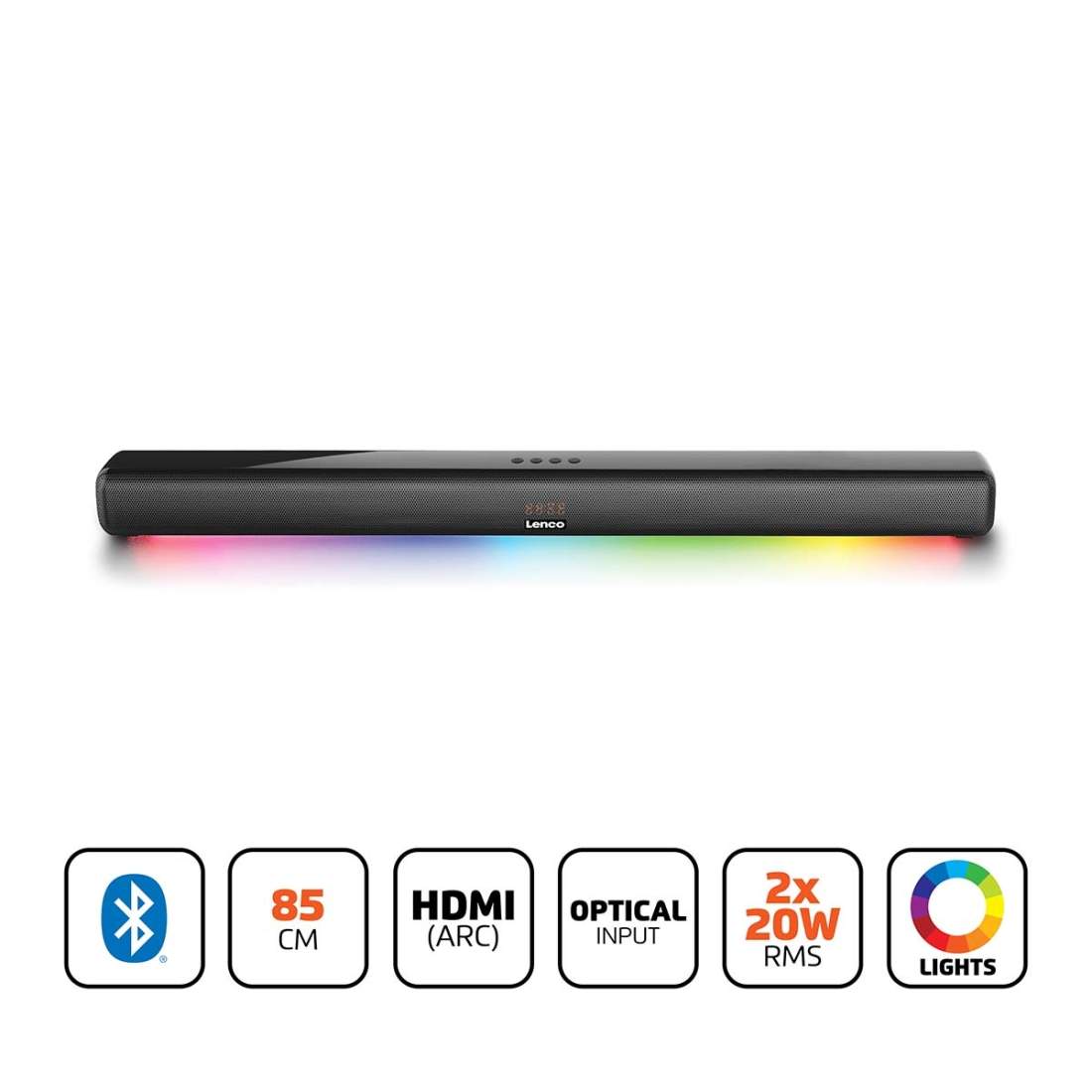 Soundbar 85cm 40W Bluetooth HDMI med LED-lampor | Hem & Hobby | Pryloteket