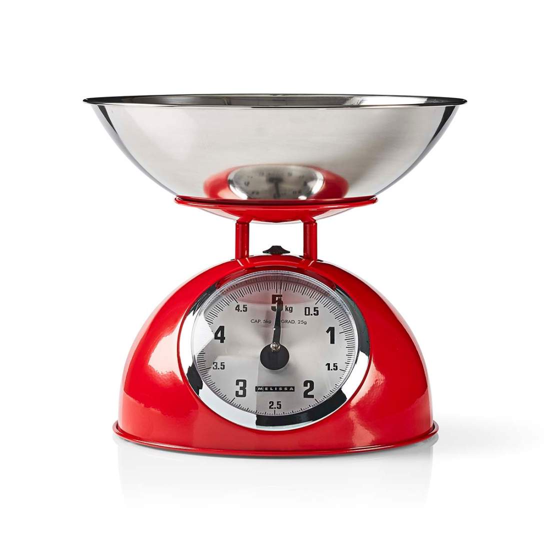 Analog köksvåg, retrodesign, 5 kg kapacitet, röd | Hem & Hobby | Pryloteket