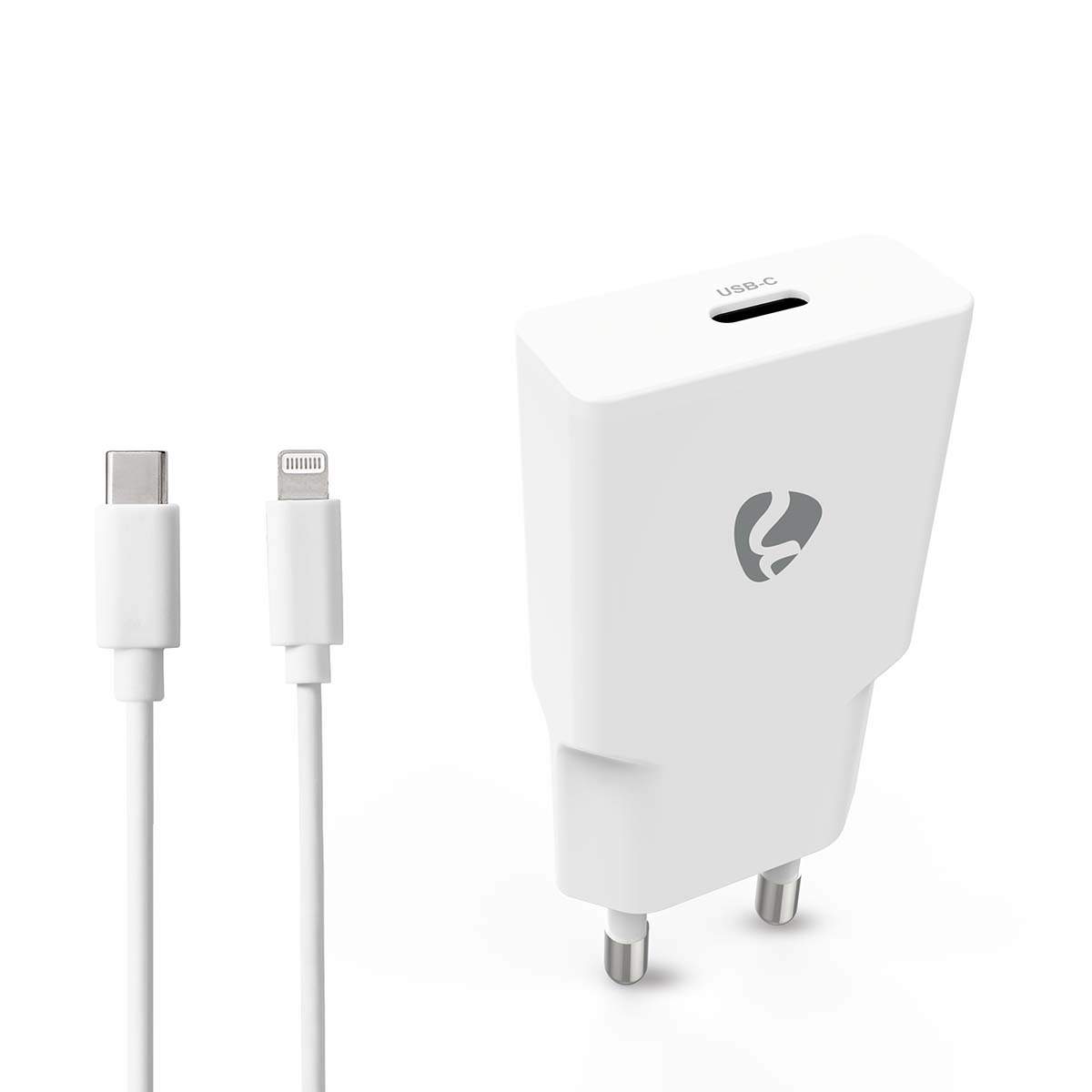 USB-C GaN Vægoplader 20W med Lightning-kabel billede