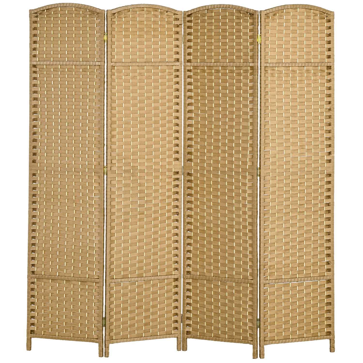 4-panels folde rumdeler – naturligt træ og polypropylen