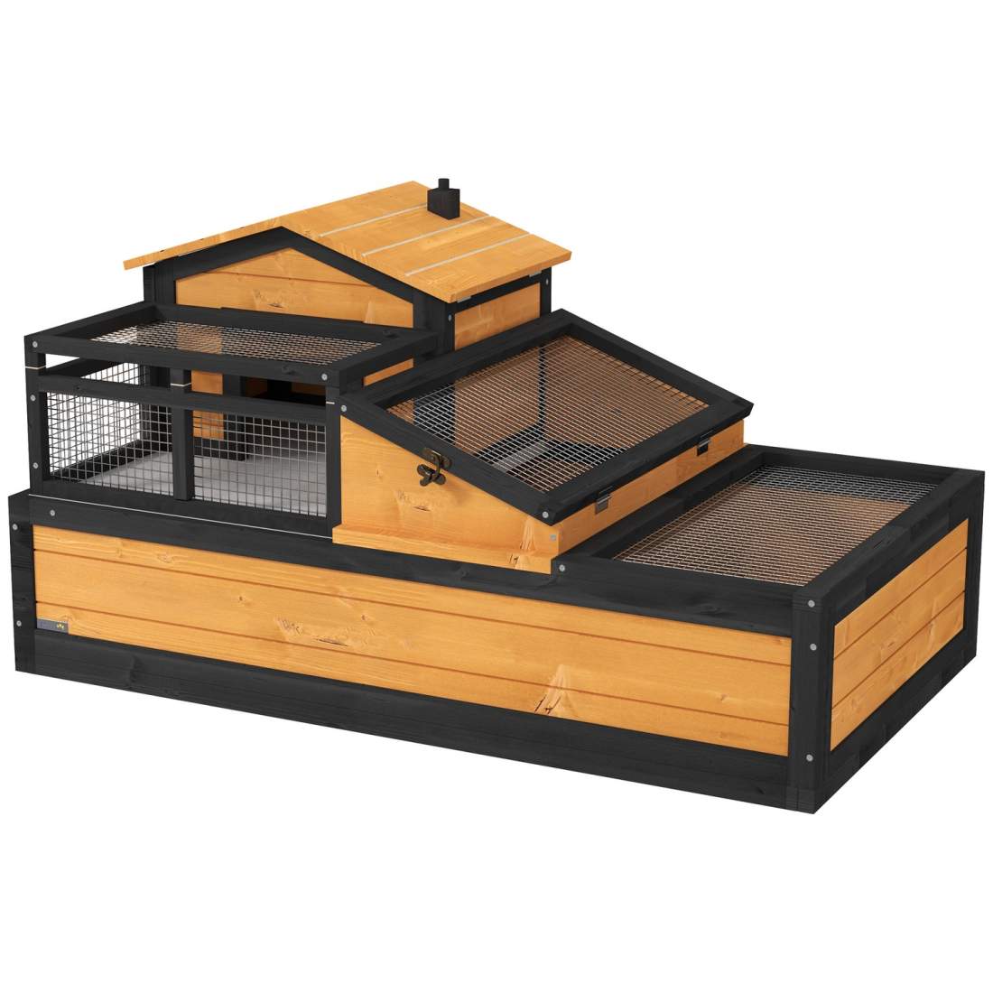 Sköldpaddshus, 2 våningar, inomhus/utomhus, gul furu | Hem & Hobby | Pryloteket