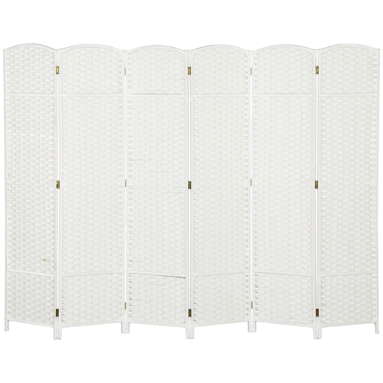 6-panels sammenfoldelig rumdeler – hvid, holdbar privatskærm