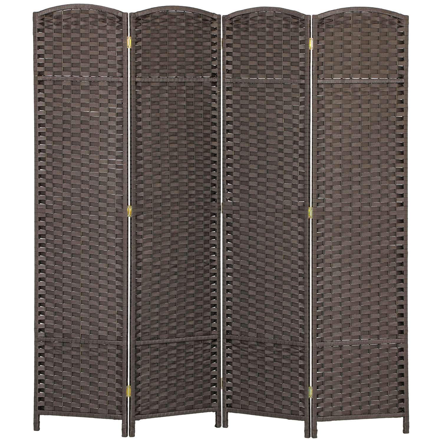 4-panels sammenfoldelig rumdeler – brun, holdbar privatskærm