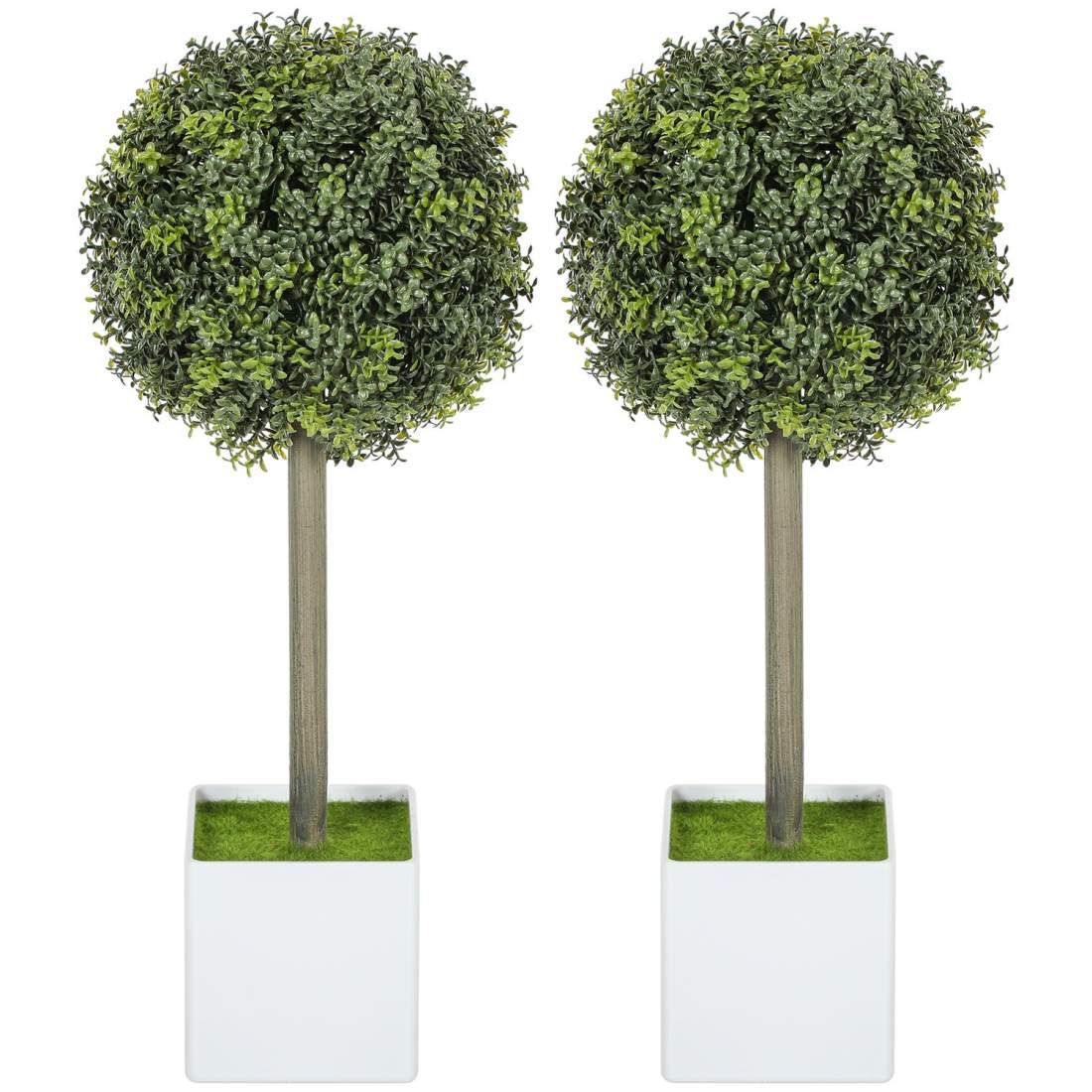 Konstgjord buxbom Topiary Set – 2 delar, 45 cm, UV-beständig | Hem & Hobby | Pryloteket