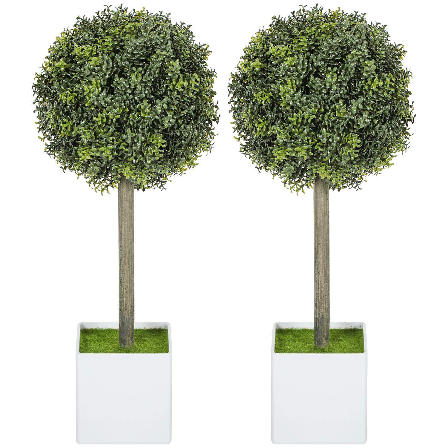 Kunstigt buksbom topiary sæt – 2 stykker, 45 cm, UV-resistent