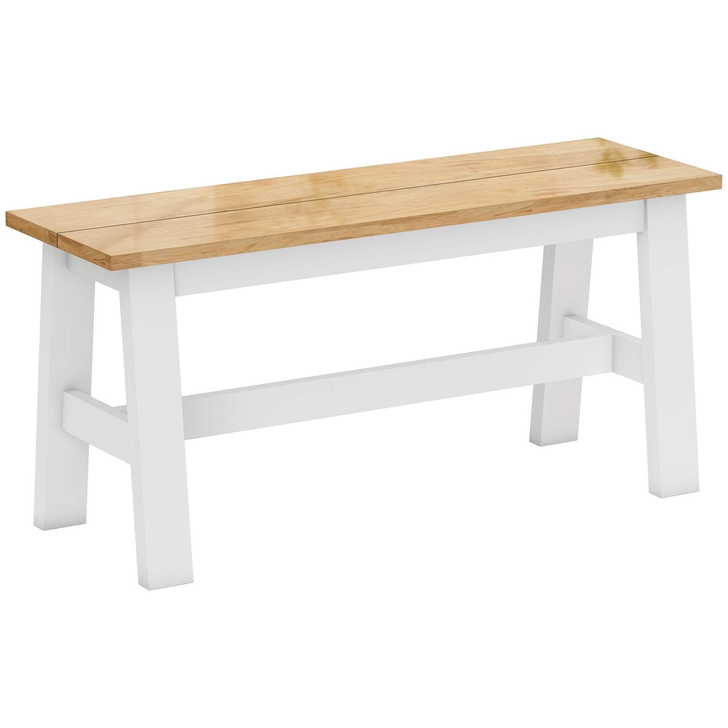 Träbänk för 2, ekfinish, gummiträ, 45 cm hög | Hem & Hobby | Pryloteket