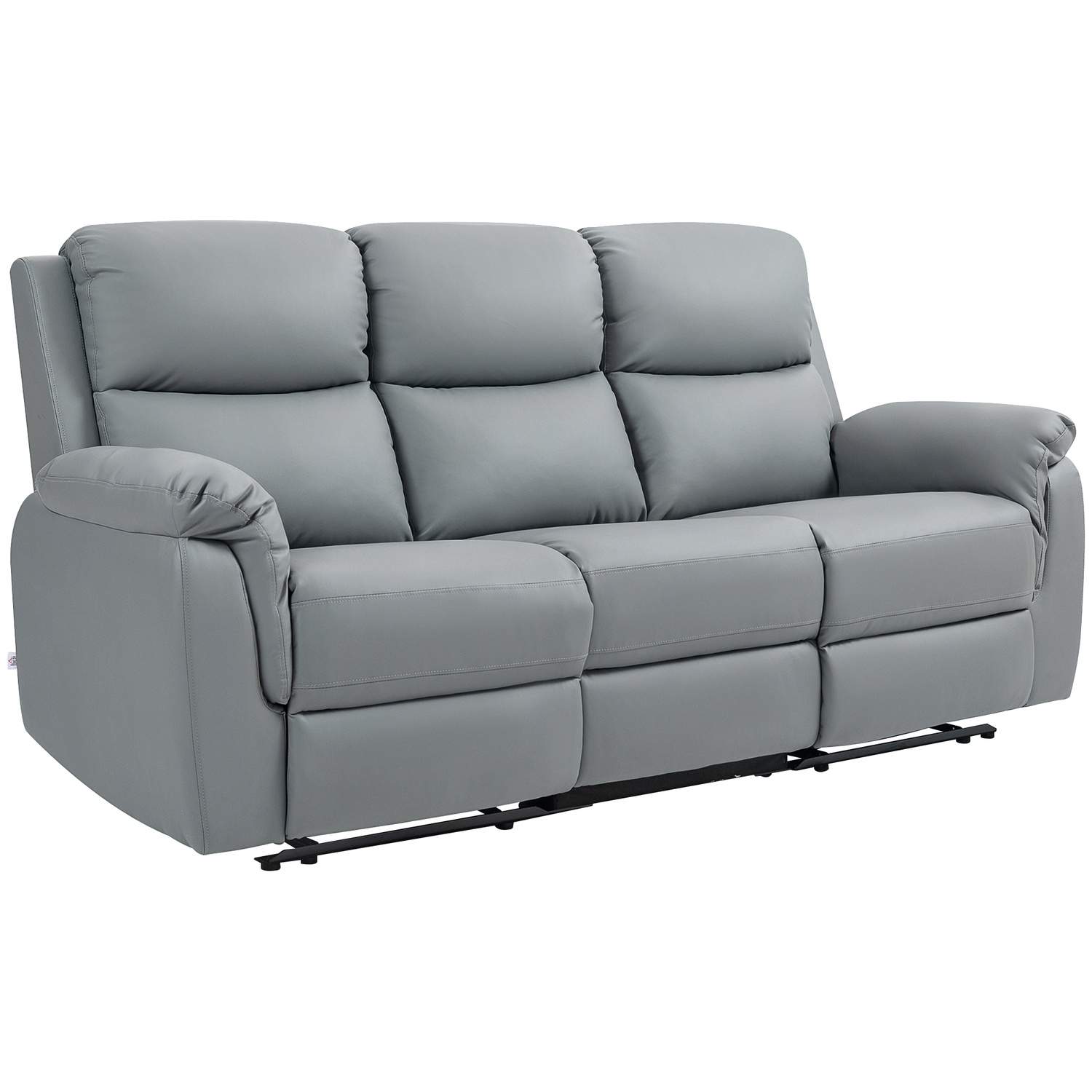 Liggende 3-personers sofa, justerbar fodstøtte, mørkegrå
