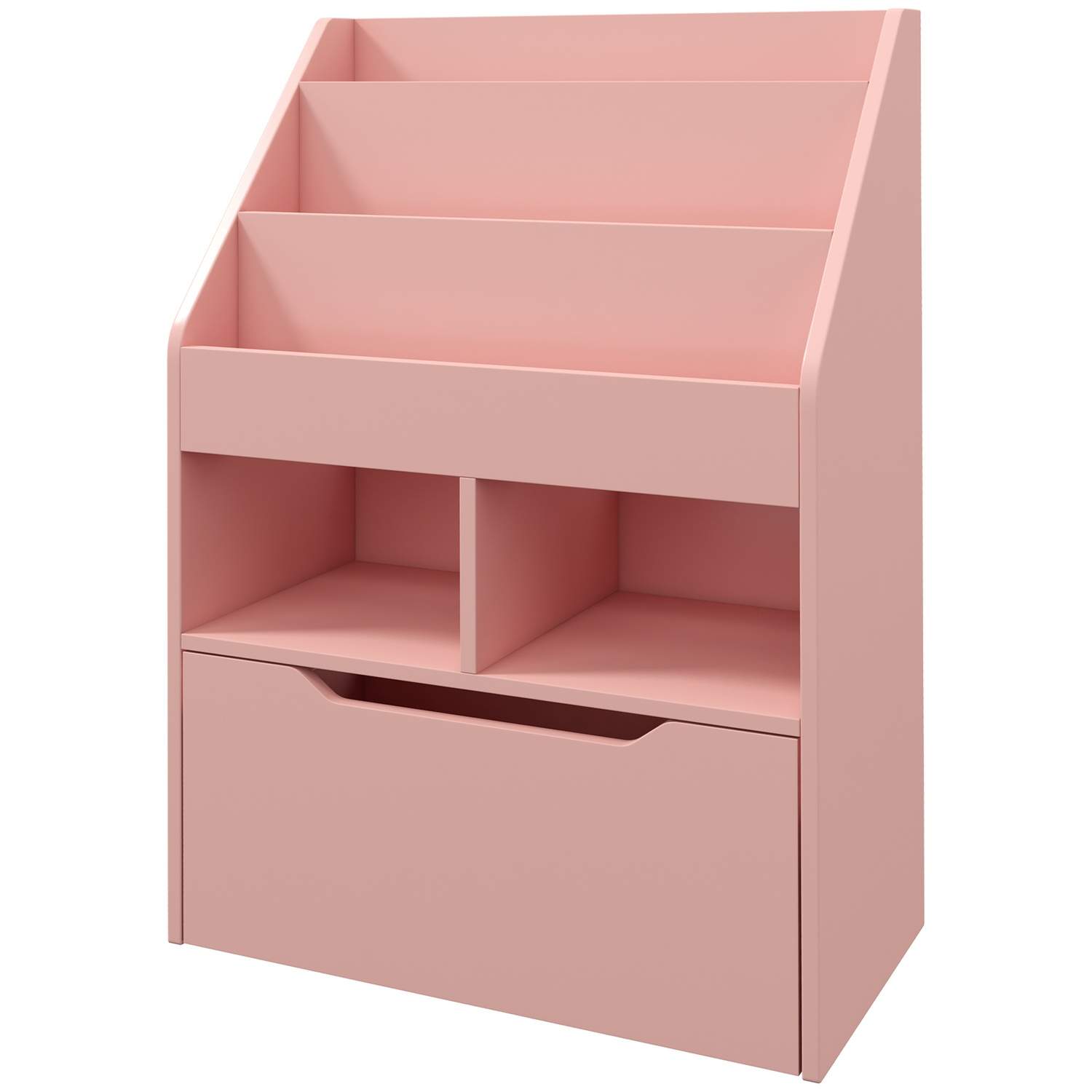 Børnebogreol med skuffe – Pink, 60 x 30 x 90 cm