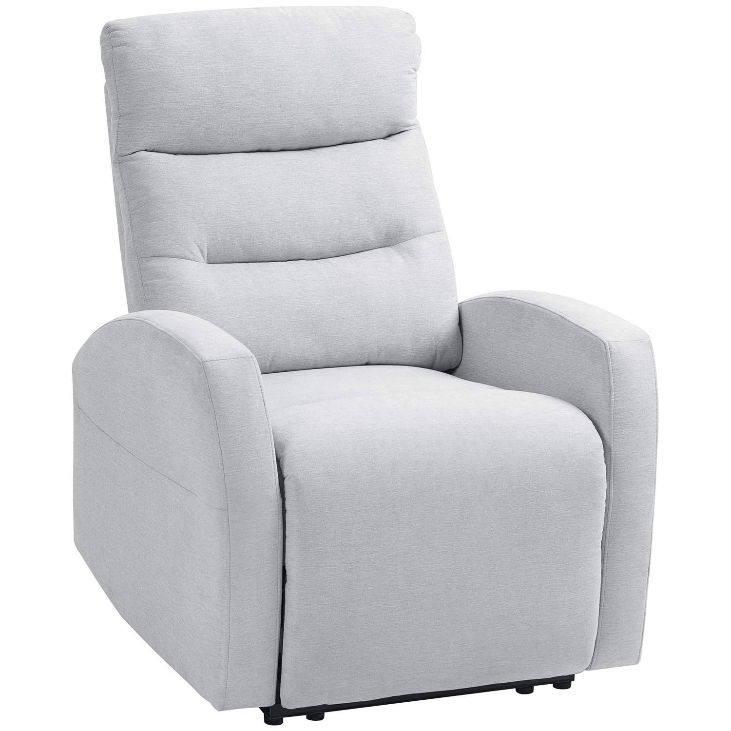 Justerbar hvilestol med fodstøtte – lysegrå linned-look