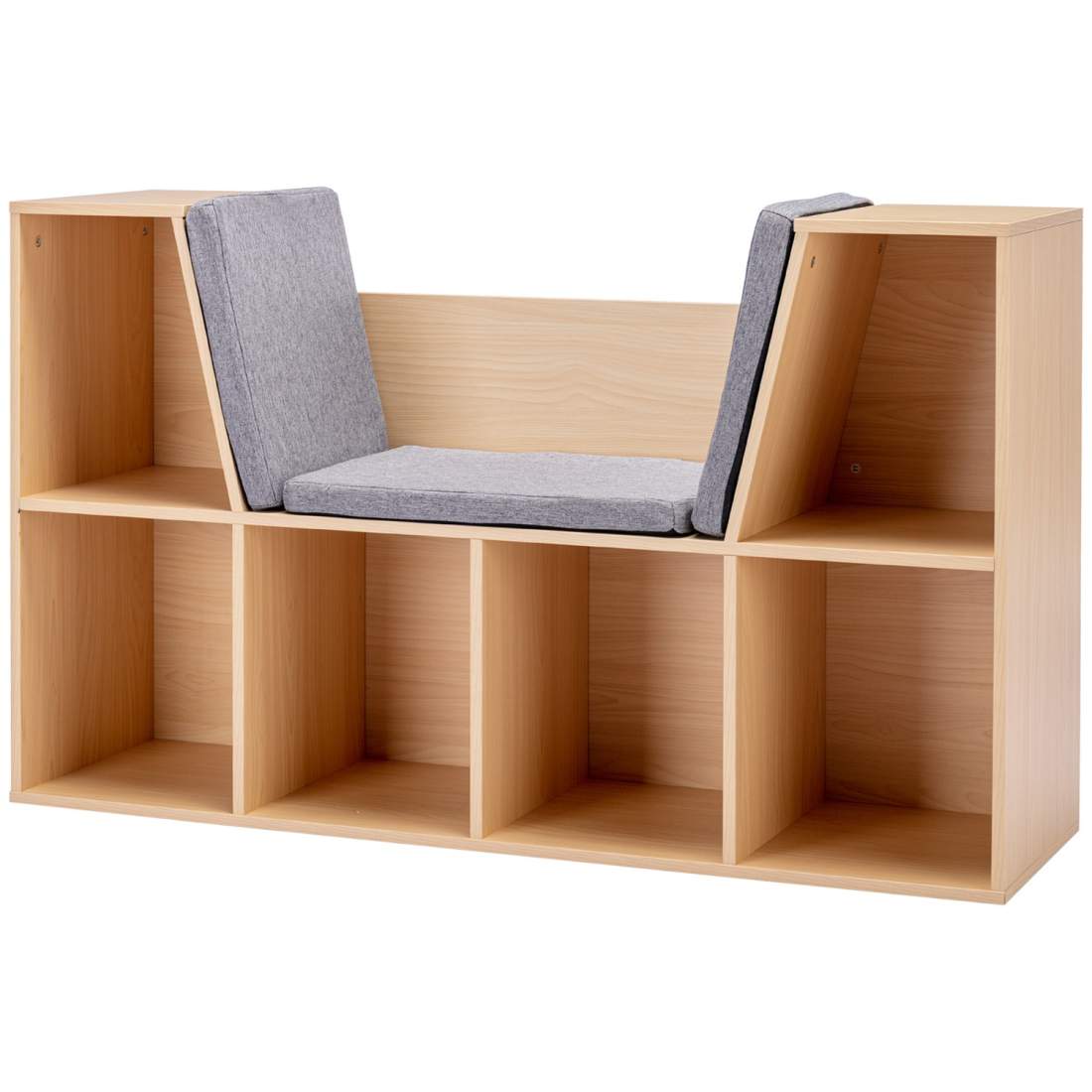 Förvaringsbänk & hylla för barn – Vit/Grå, 103x30x62 cm | Hem & Hobby | Pryloteket