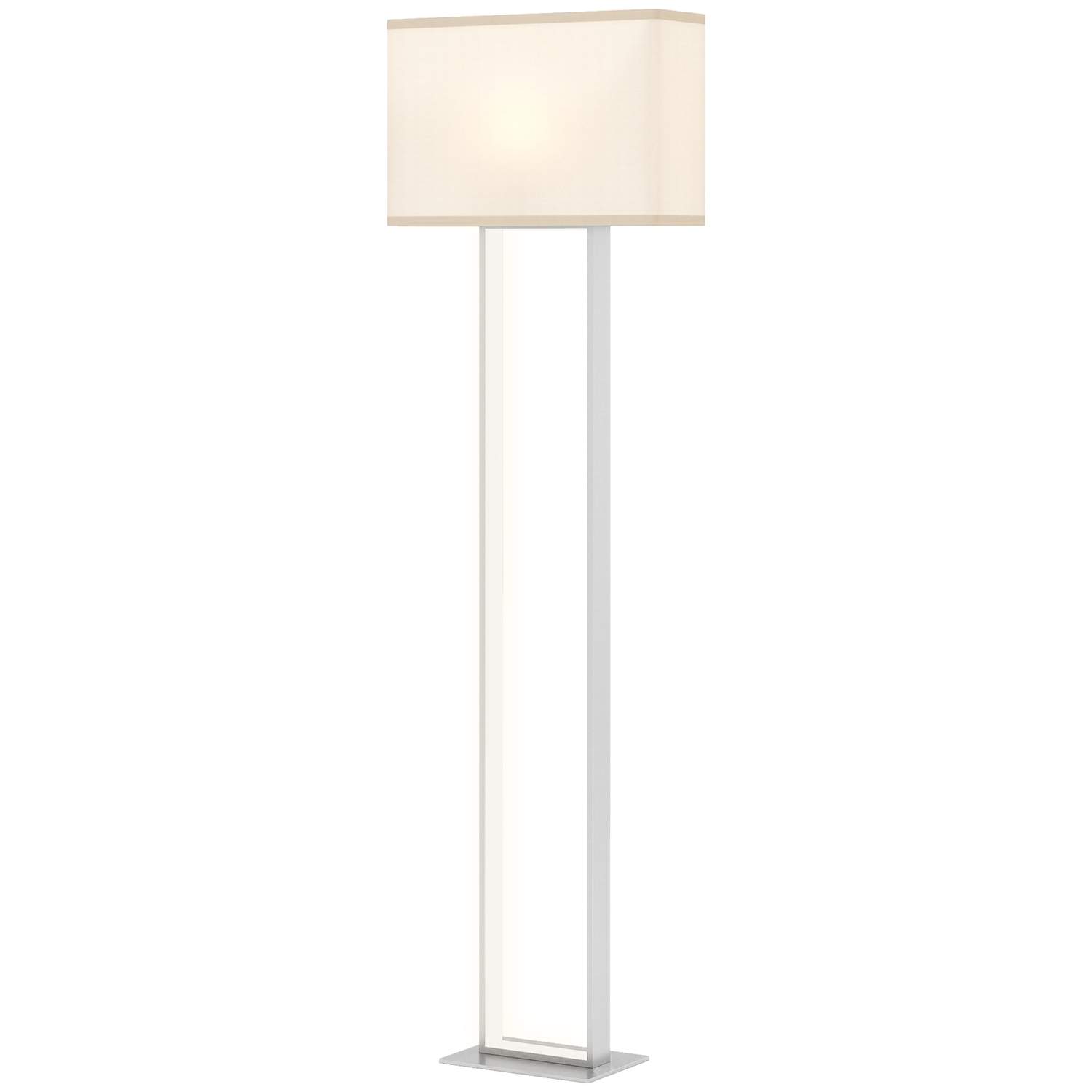 Moderne gulvlampe – justerbar lysstyrke, skærm i hør, hvid