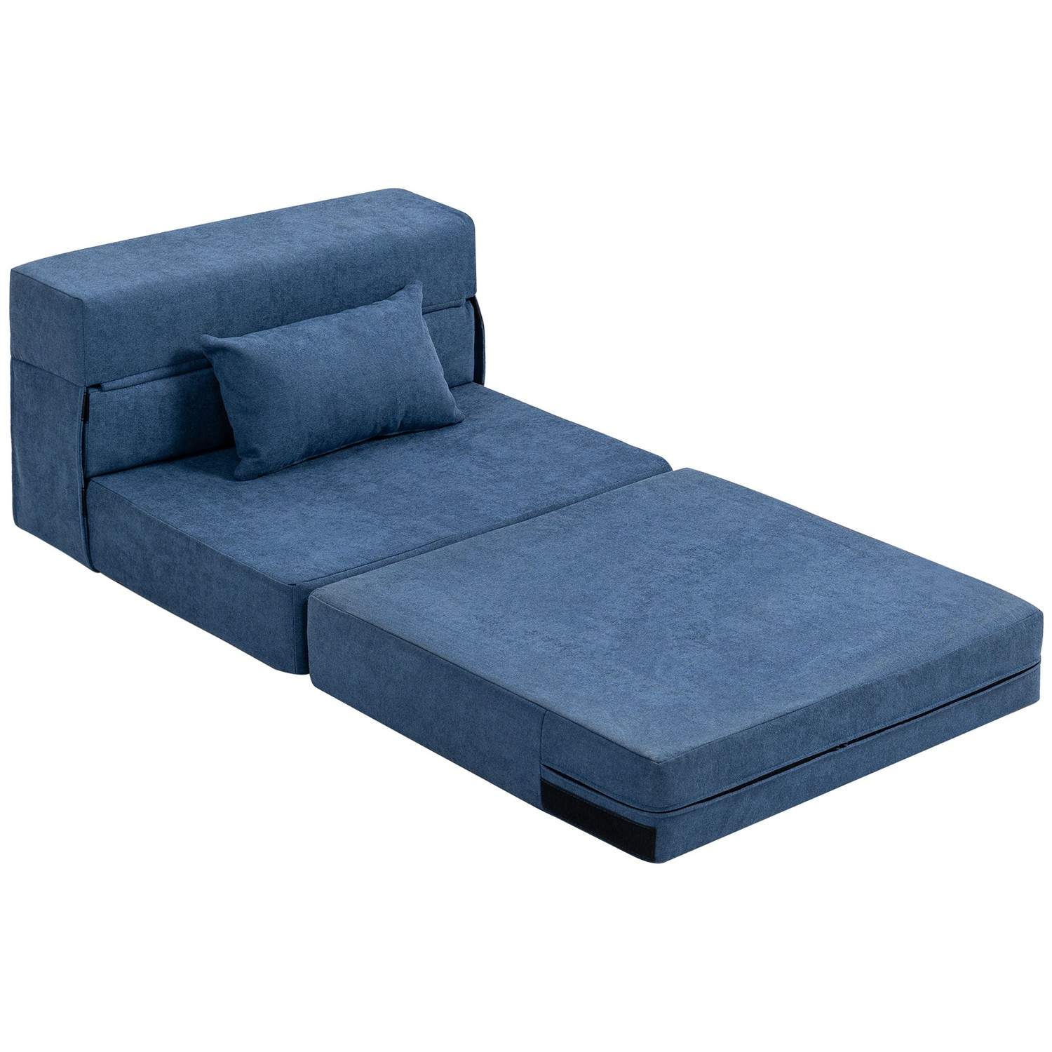 Cabriolet gulvsovesofa – mørkeblå, flannel, skum