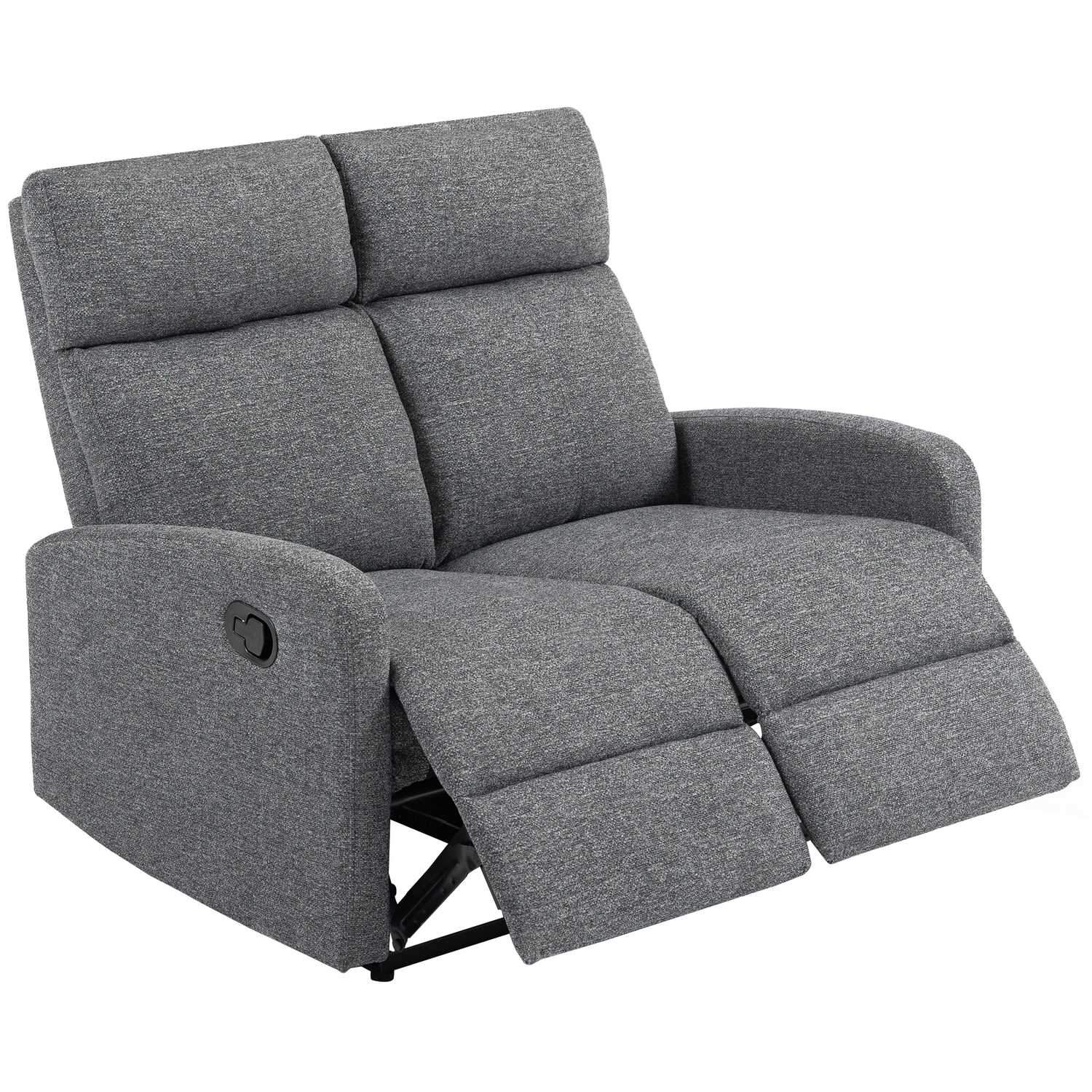 2-personers hvilesofa, justerbare ryglæn, gråt stof