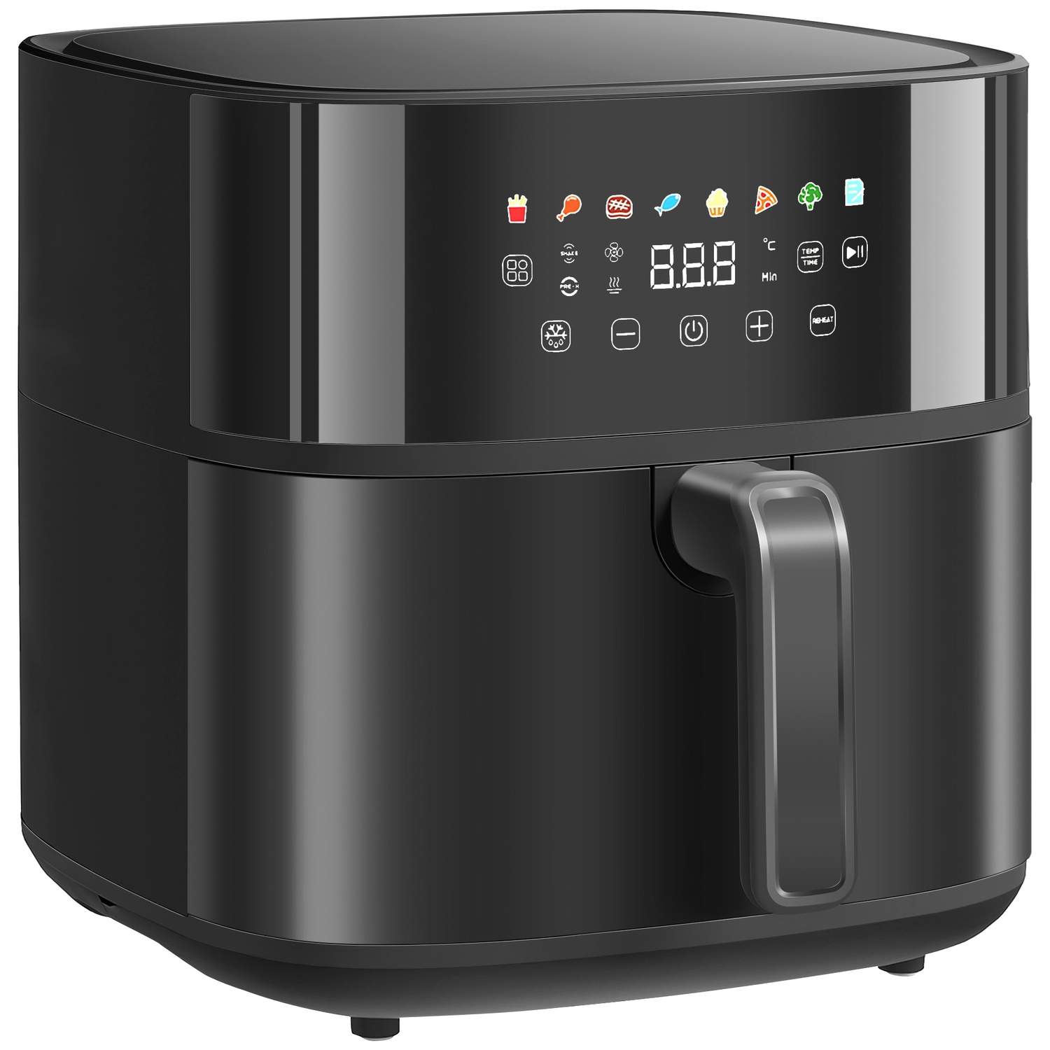Air Fryer, 8L, 8 Programmer, LED-skærm, Sort