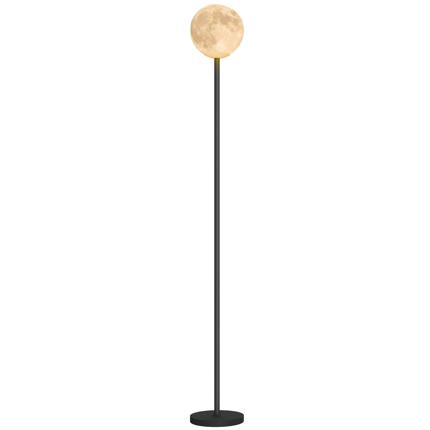Gulvlampe med månetekstur, 3 farvetemperaturer, fodkontakt