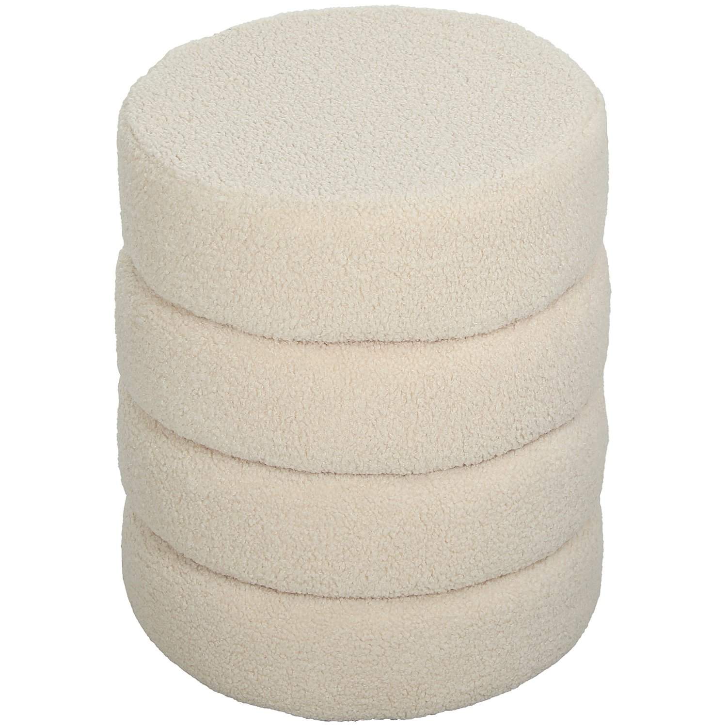 Rund osmannisk, Teddy Fleece, Beige, 120 kg Kapacitet