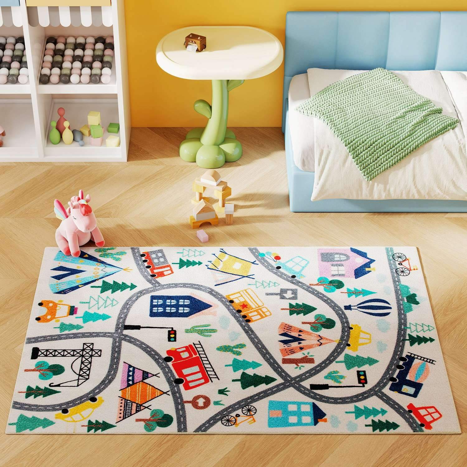 Vejtæppe til børn – Blødt fleece, skridsikkert, let pleje