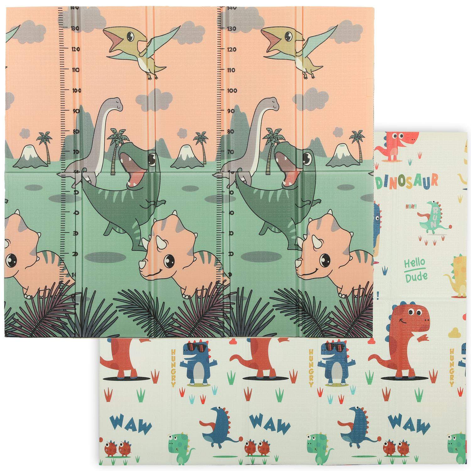 Sammenfoldelig babylegemåtte – 196x176 cm, Dobbeltsidet, Safe XPE