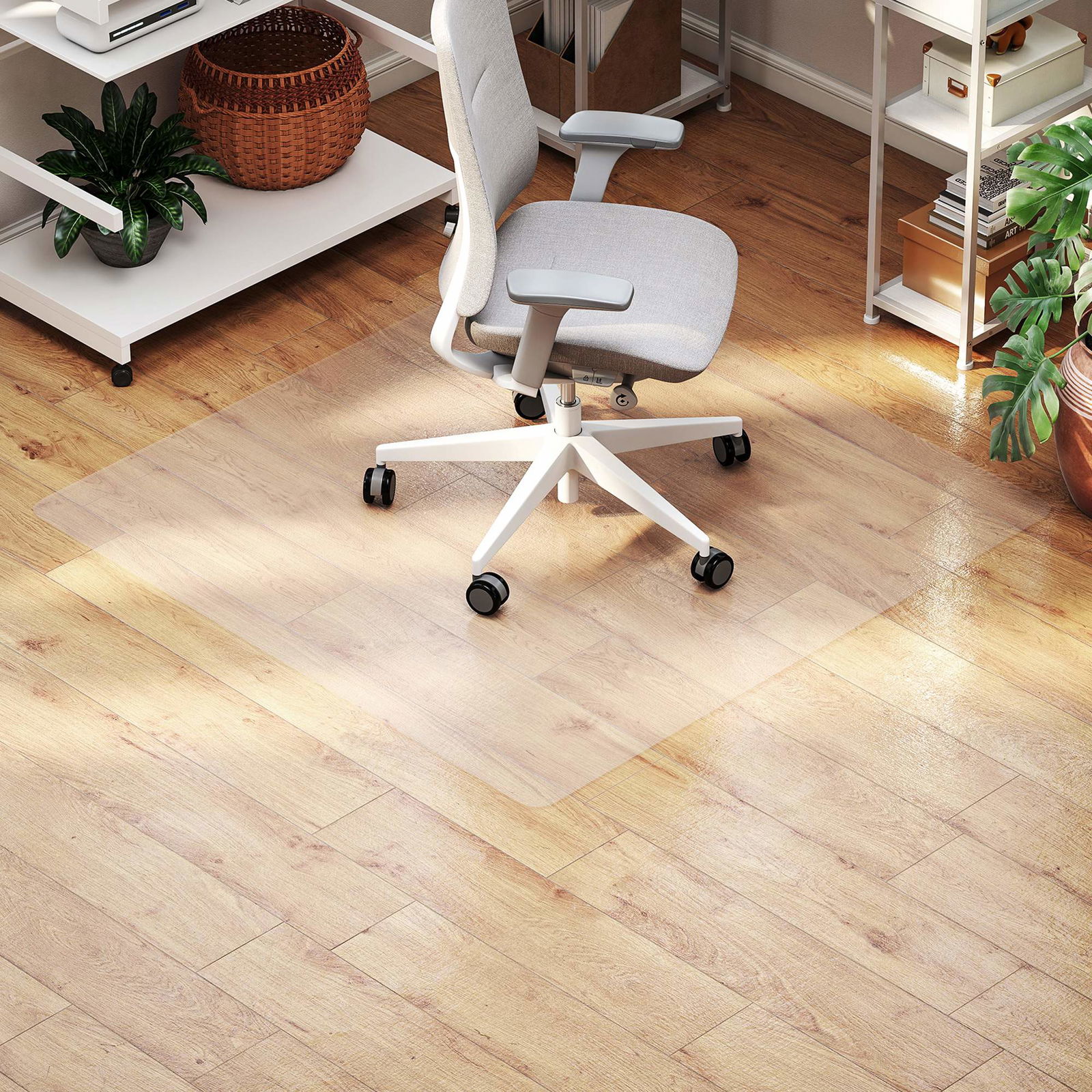 Kontorstol Gulvbeskytter, skridsikker, 120x120cm, klar