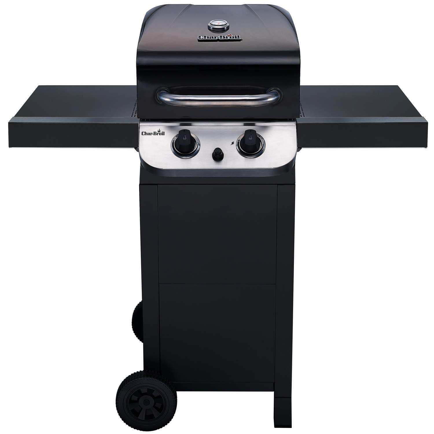 Gasgrill med 2 brændere, støbejernsriste, termometer