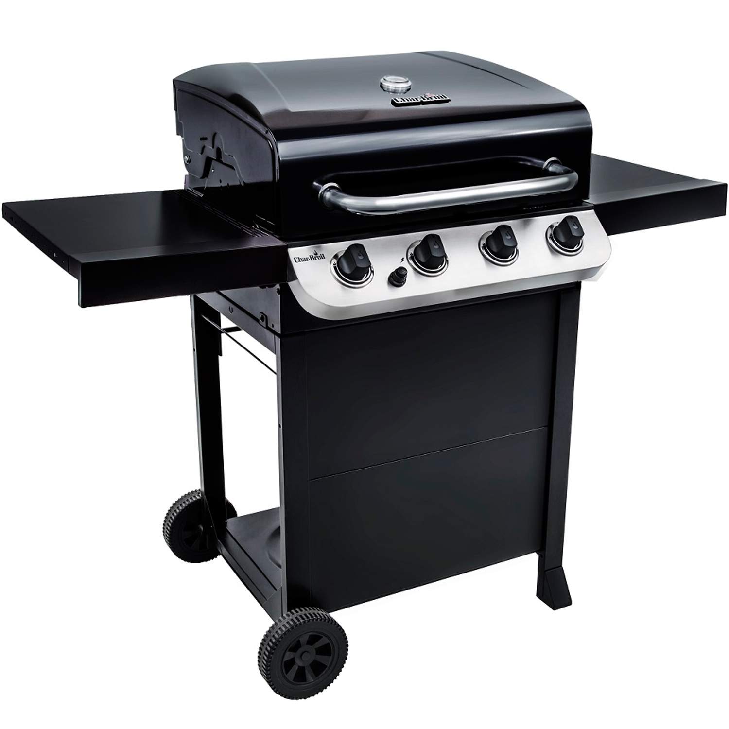 Gasgrill med 4 brændere, støbejernsriste, termometer