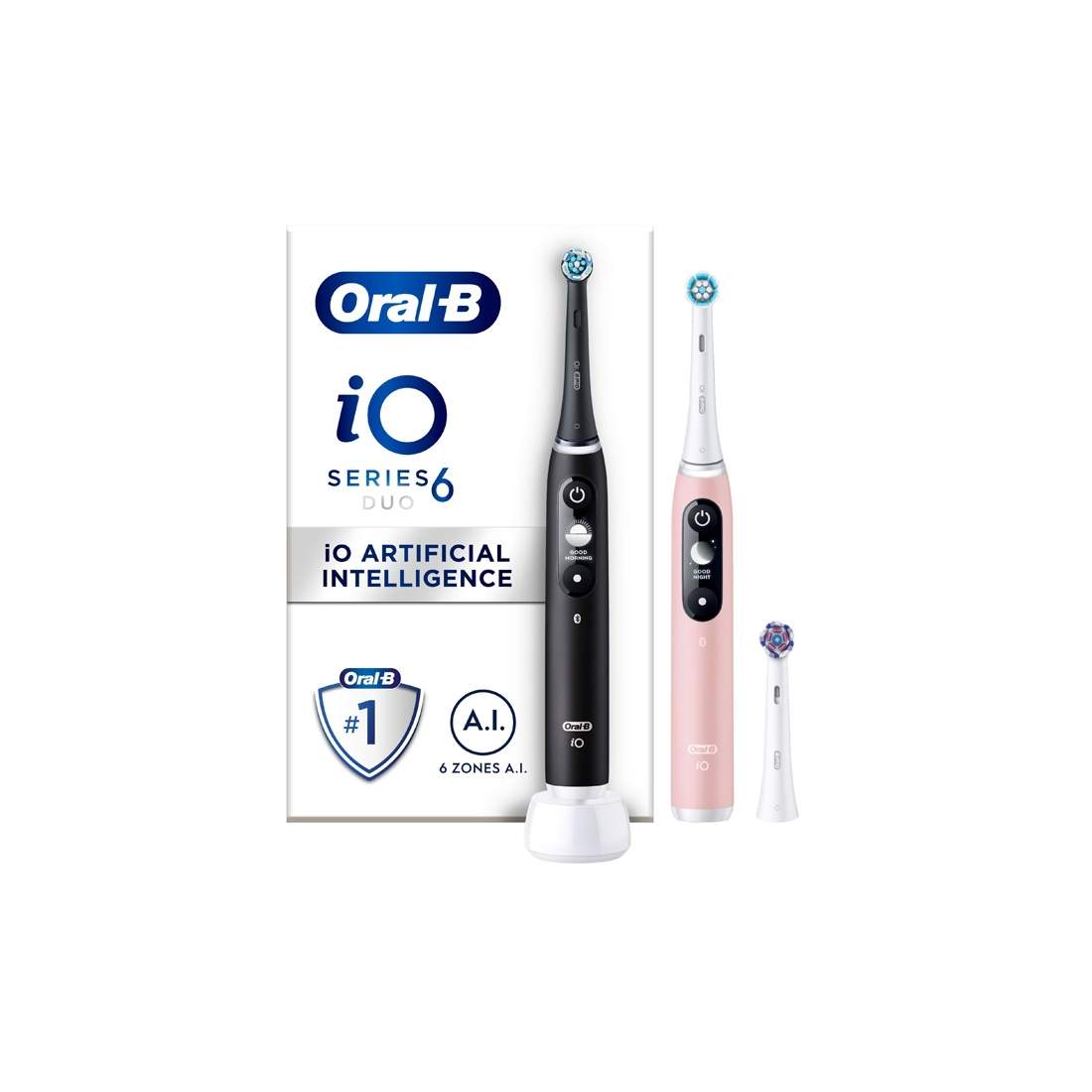 Elektrisk tandborste iO6-serien – Svart/Ljusrosa, 3 borsthuvuden | Hem & Hobby | Pryloteket