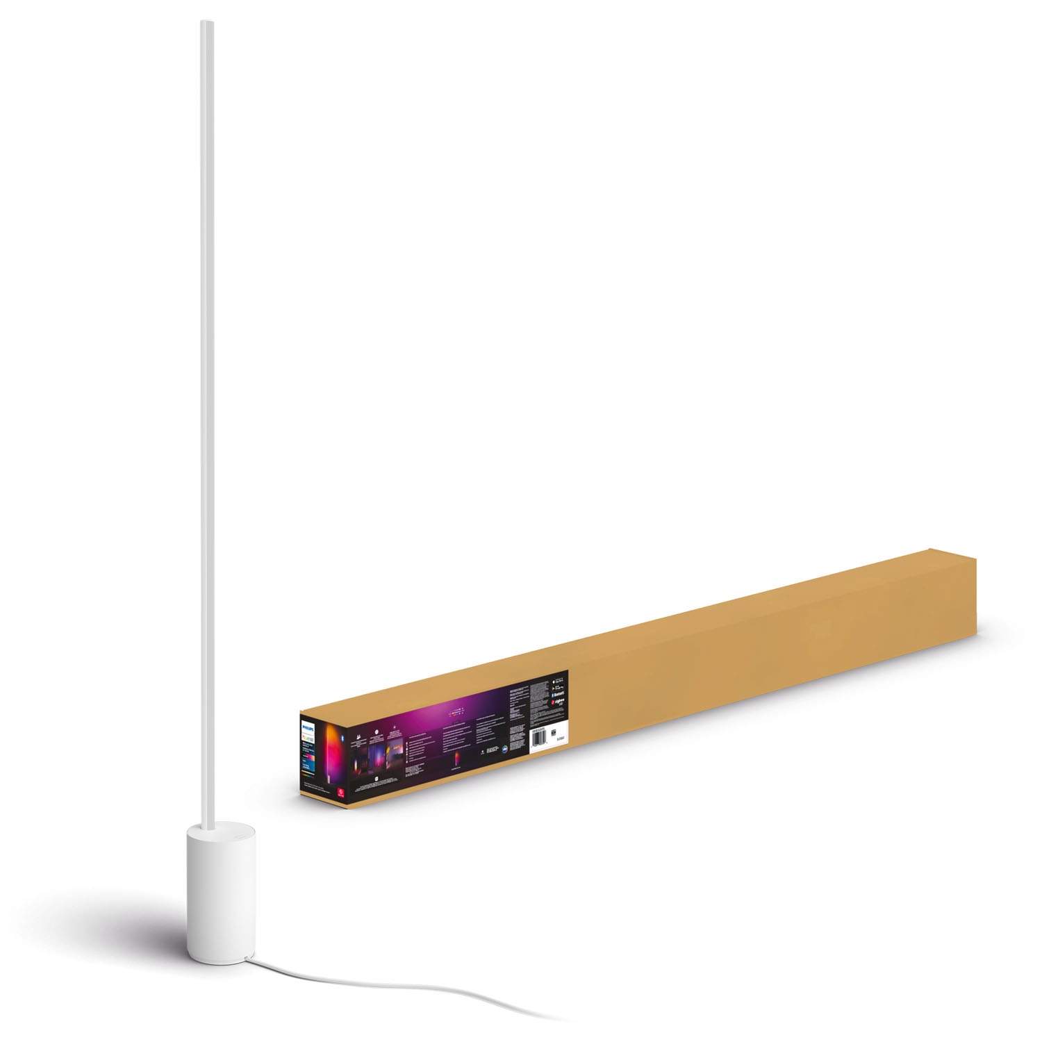 Smart LED-gulvlampe – hvid og farvestemning, Bluetooth-kontrol billede