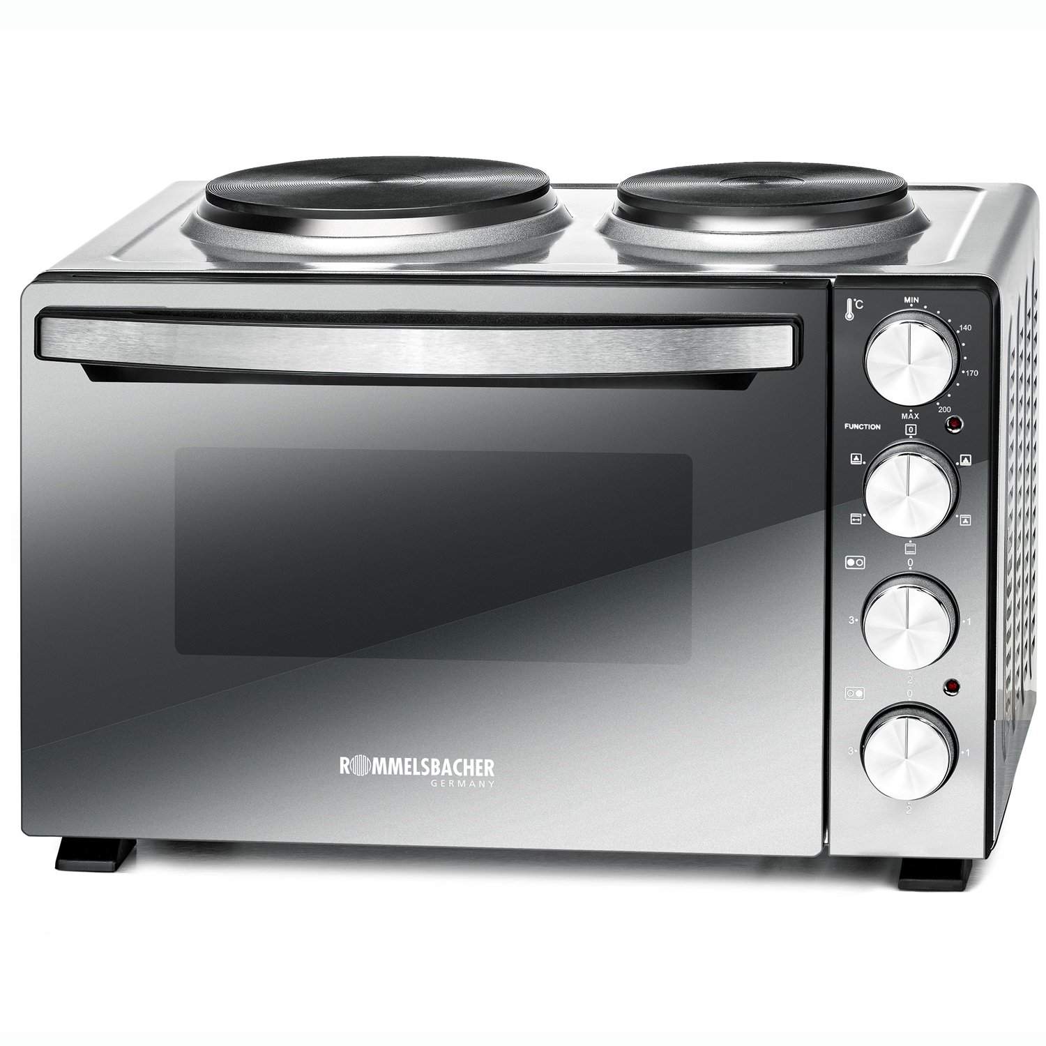 Miniovn med kogeplader, 30L, 3250W, Spejlglas billede