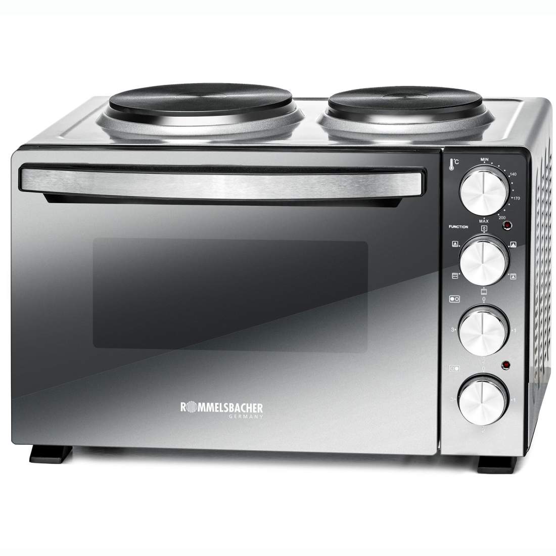 Miniugn med kokplattor, 30L, 3250W, Spegelglas