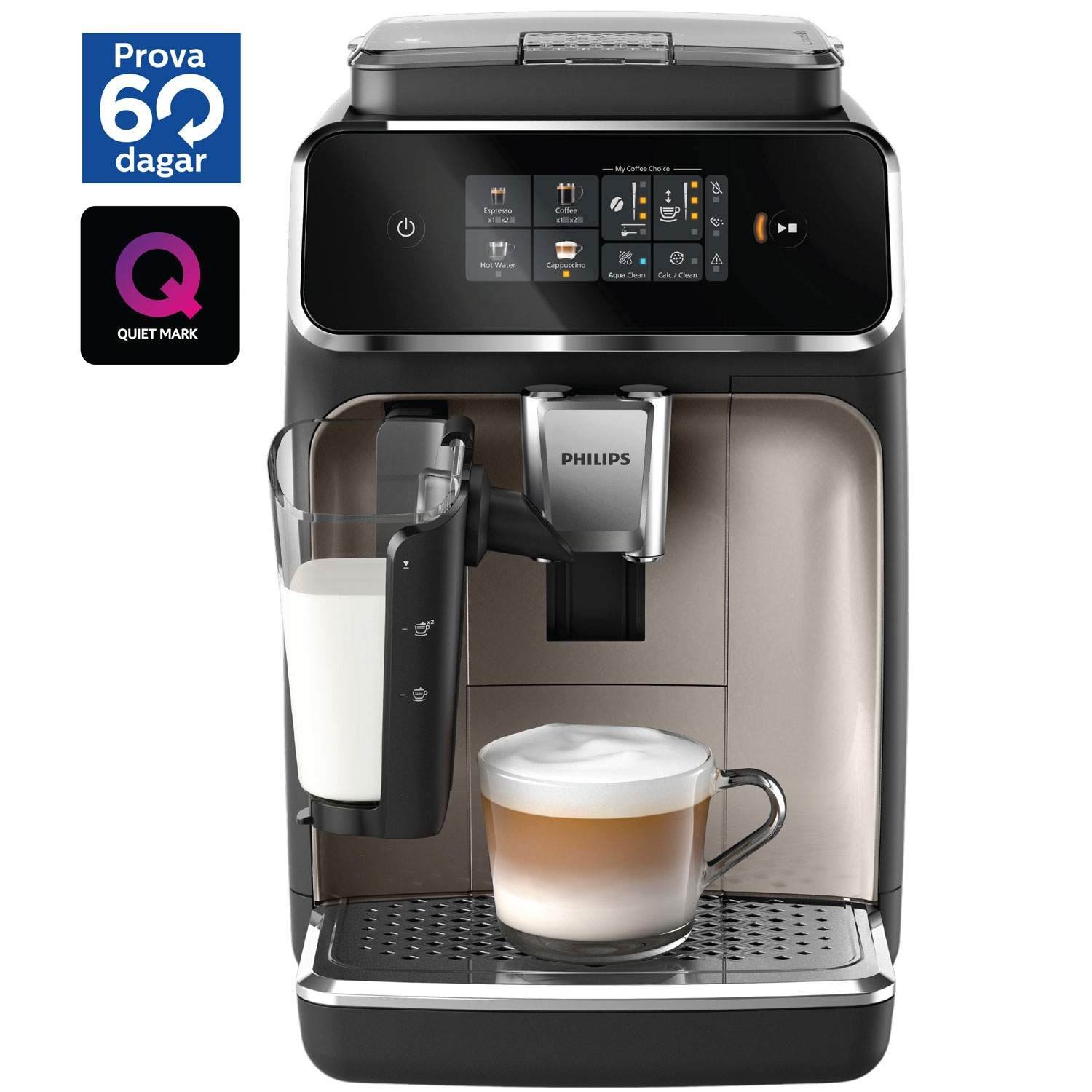 Alternativ bild 1 för Philips Series 2300 EP2336 - Automatisk kaffekokare med mjölkskummare - 15 bar - svart/krom