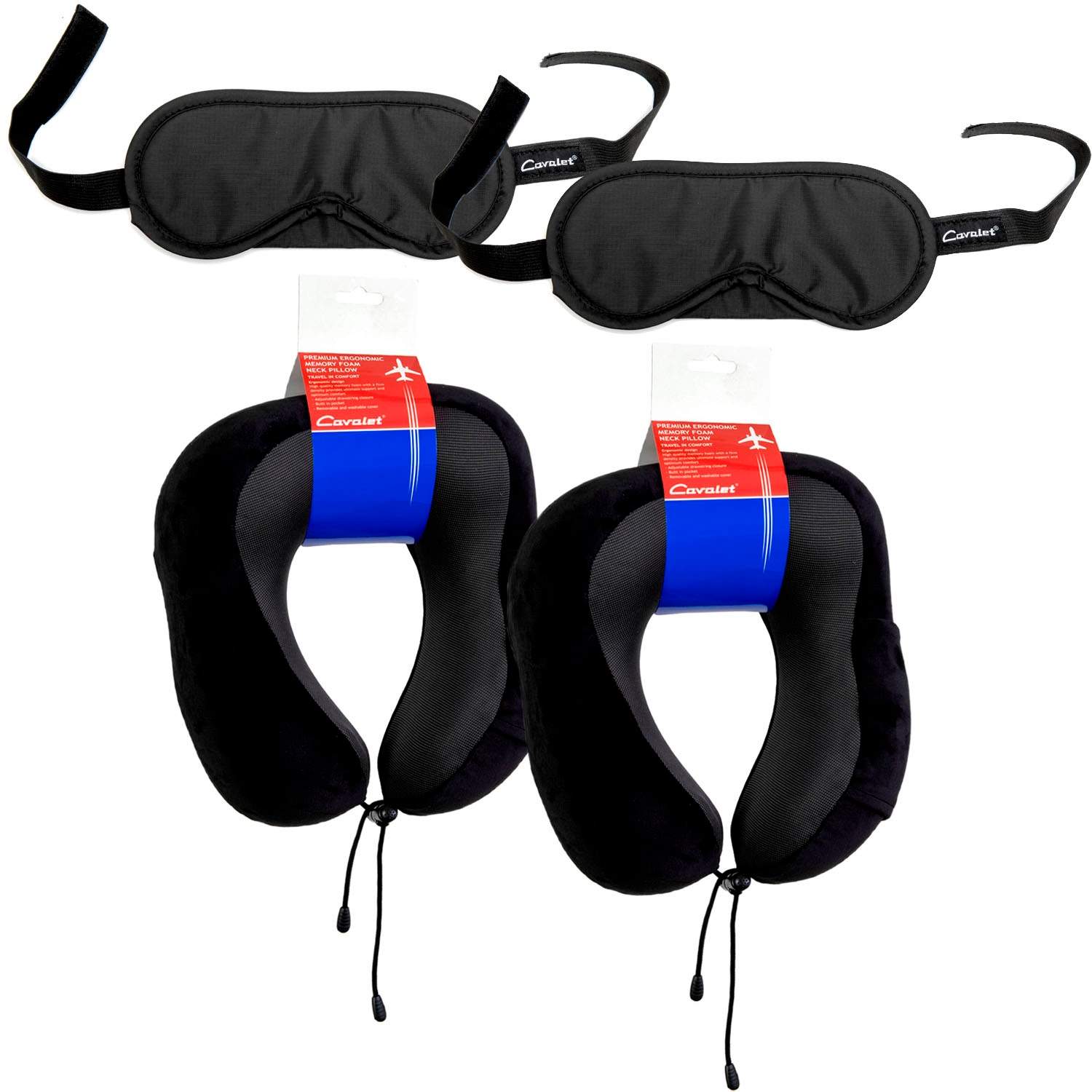 Rejsesæt – 2 nakkepuder, 2 sovemasker, memoryskum billede