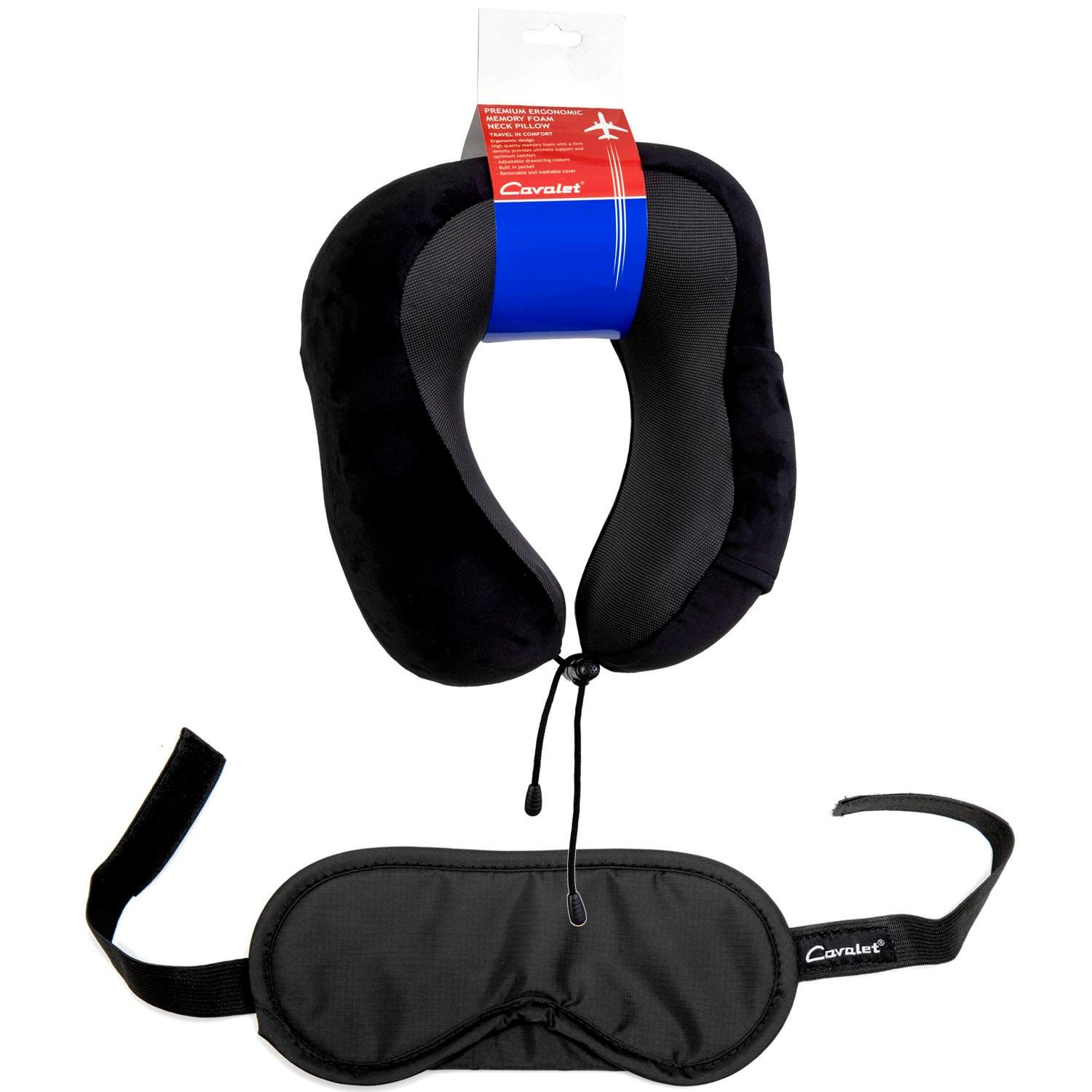 Rejsesæt med sovemaske og memoryskum nakkepude billede