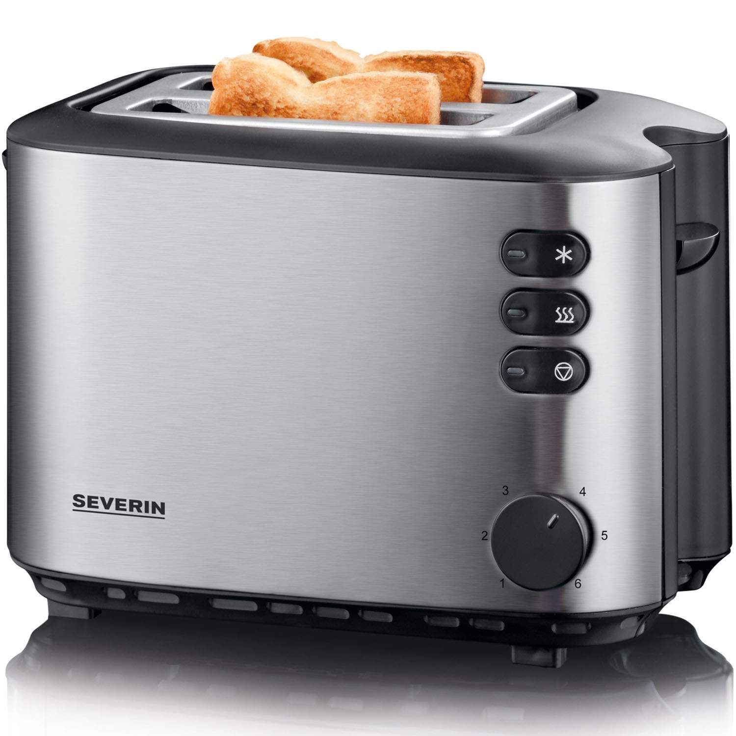 Brødrister 2-skive rustfrit stål, afrimning og genopvarmning billede