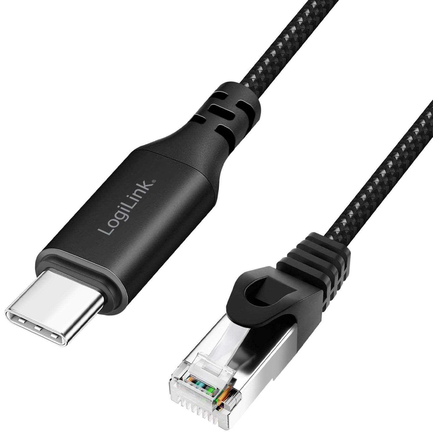 LogiLink USB-C till Nätverkskabel RJ45 1 Gbps Aktiv 1 m
