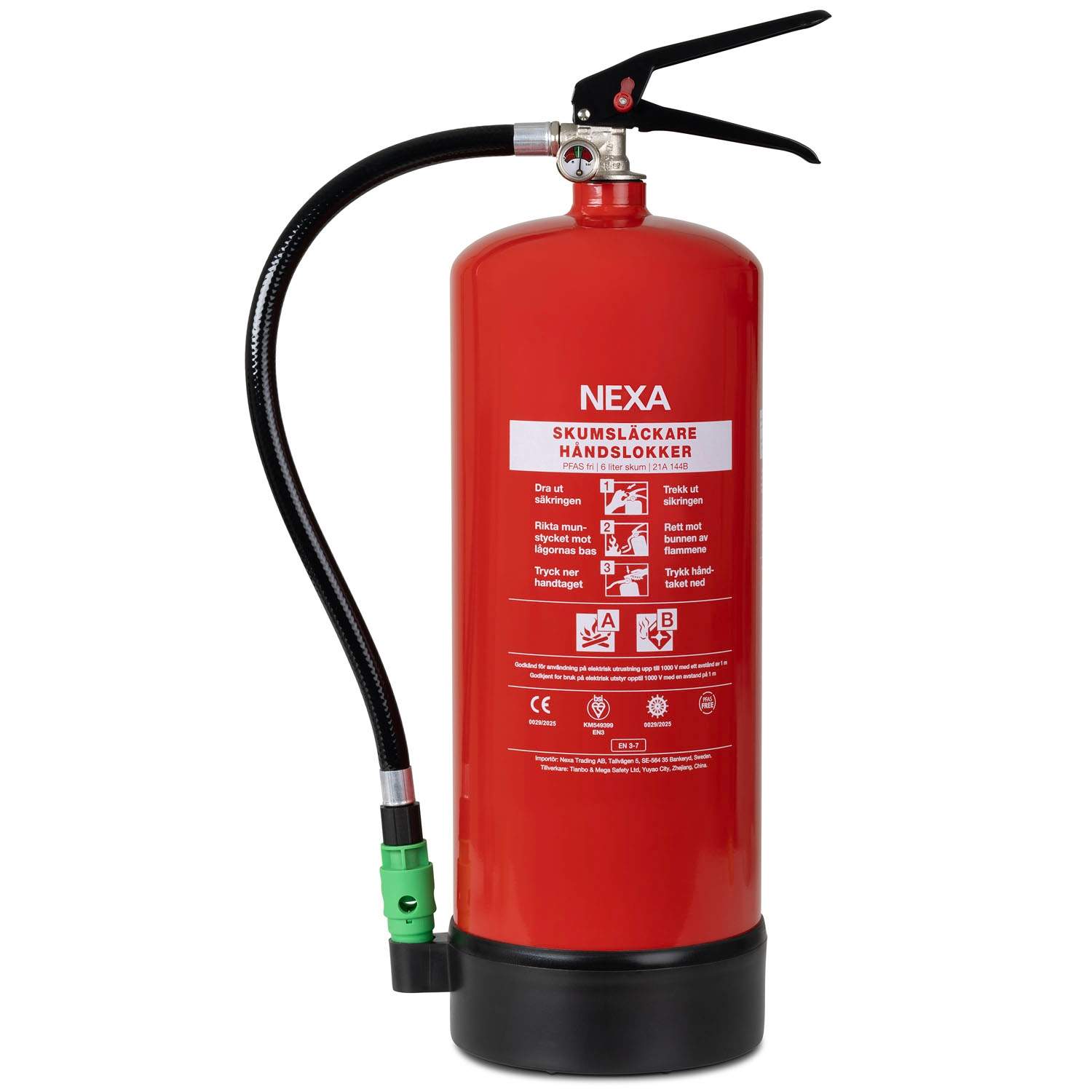 Skumbrandslukker, rød, 6L, PFAS-fri billede