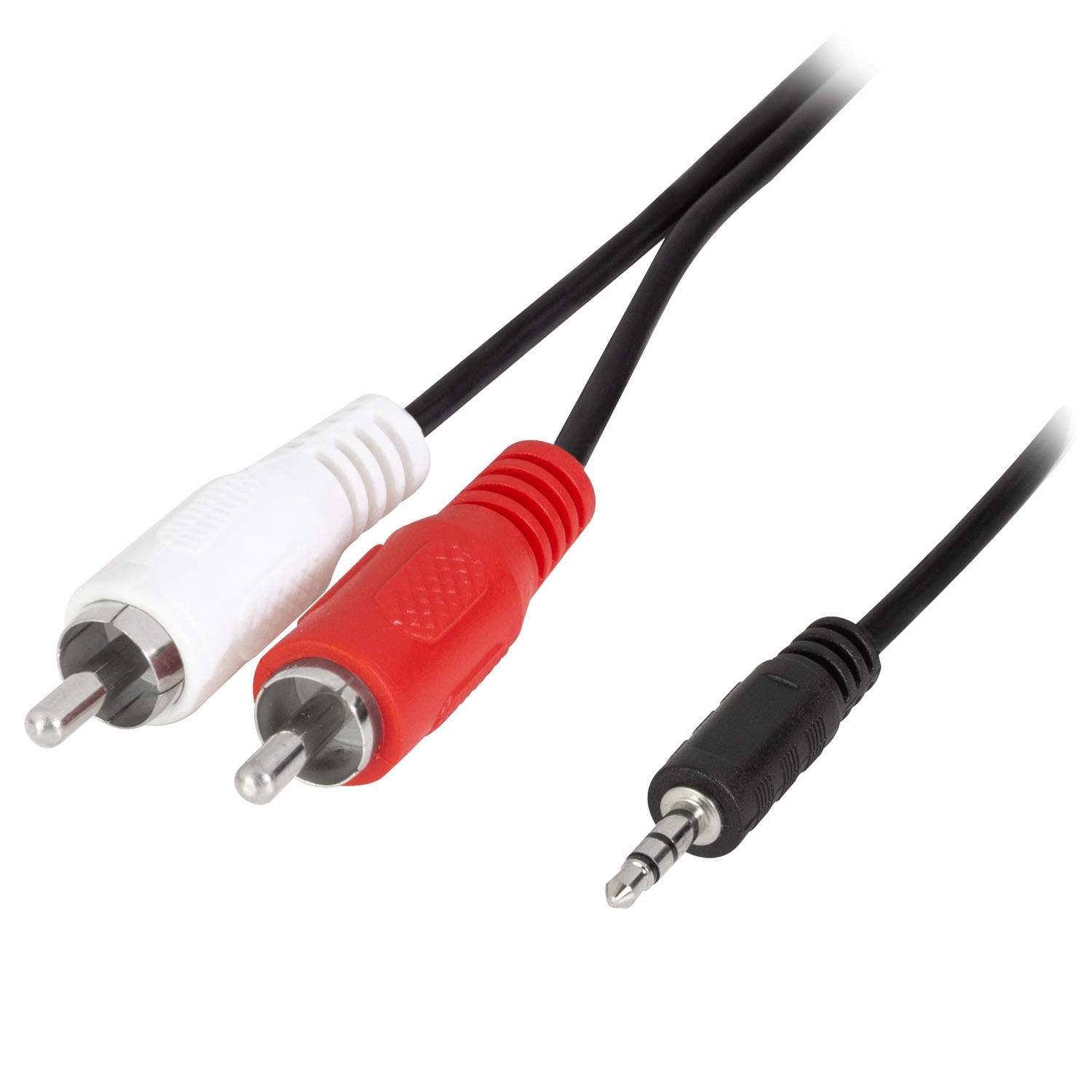 3,5 mm til 2 RCA lydkabel, 1,5 m, skærmet, sort billede