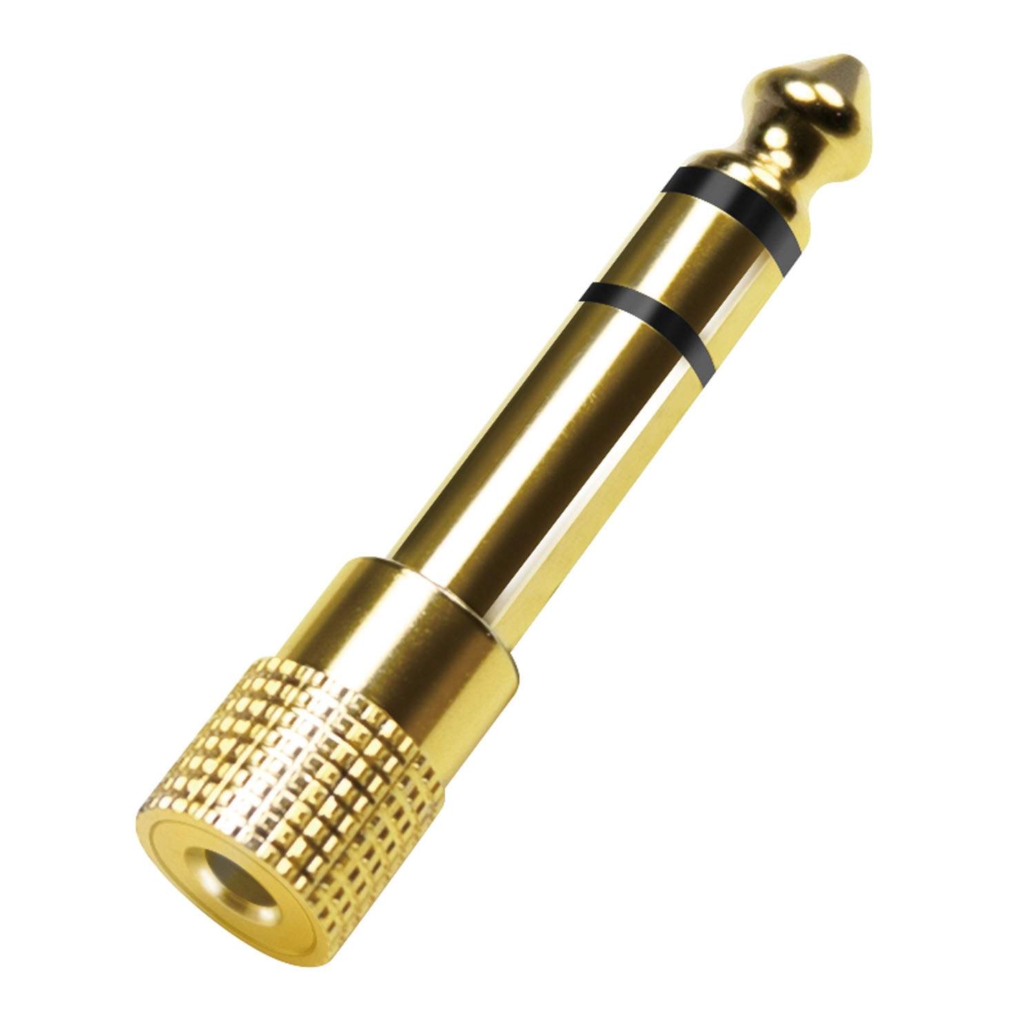 Lydadapter 6,35 mm han til 3,5 mm hun, guldbelagt