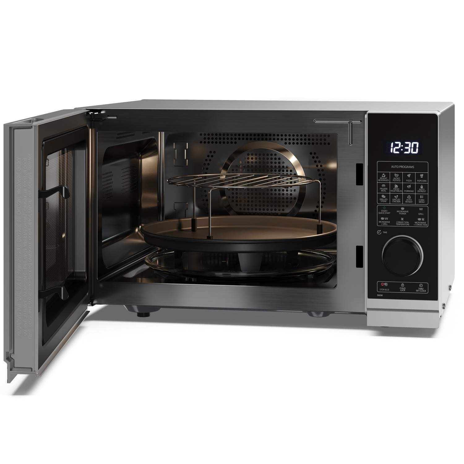 Alternativ bild 1 för Sharp Premium series YC-PC254AE-S - microwave oven with convection and grill - freestanding - silver