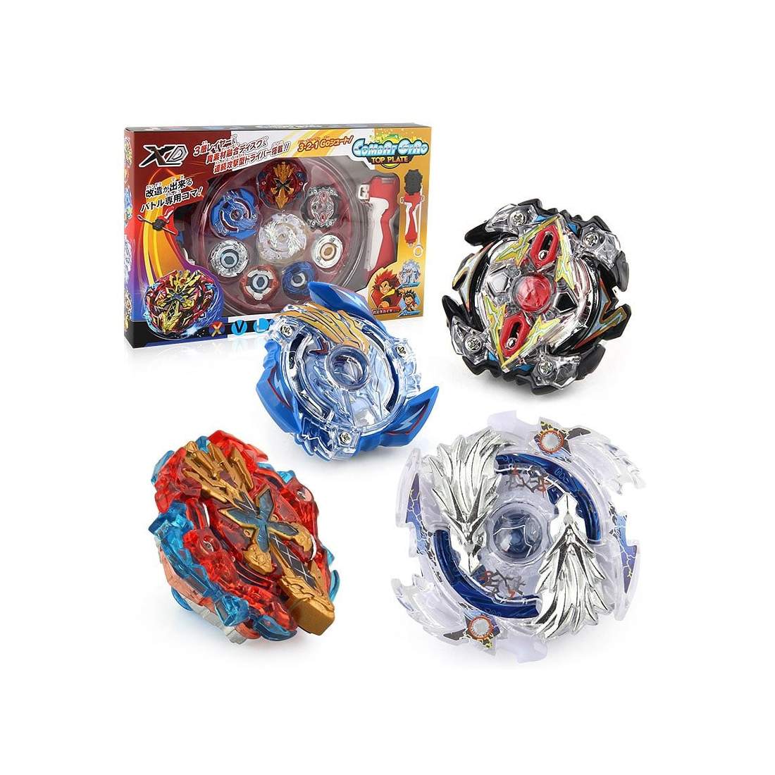 Combat Gyro Top Plate battle set 4-pack - Röd | Leksaker & Spel - Leksaker - Combat Spinners | Pryloteket