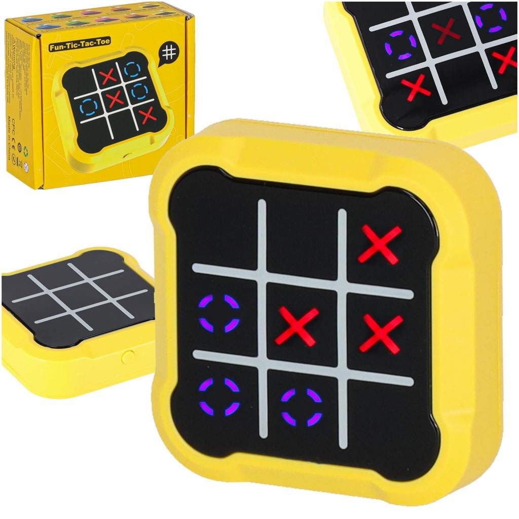 Tic Tac Toe elektronisk puslespil – bærbar gul konsol